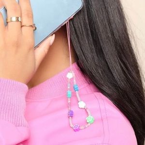 Beaded Colorful Flower Phone Charm